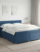 vidaXL Континентално легло с матрак Синьо 140 x 190 cm Текстил