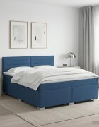 vidaXL Континентално легло с матрак Синьо 180 x 200 cm Текстил