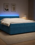 vidaXL Континентално легло с матрак Синьо 200 x 200 cm Кадифе