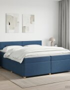 vidaXL Континентално легло с матрак Синьо 200 x 200 cm Текстил