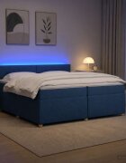 vidaXL Континентално легло с матрак Синьо 200 x 200 cm Текстил