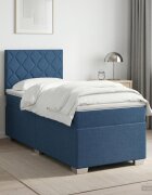 vidaXL Континентално легло с матрак Синьо 80 x 200 cm Текстил