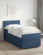 vidaXL Континентално легло с матрак Синьо 80 x 200 cm Текстил