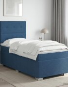 vidaXL Континентално легло с матрак Синьо 80 x 200 cm Текстил