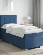 vidaXL Континентално легло с матрак Синьо 90 x 190 cm Текстил