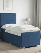 vidaXL Континентално легло с матрак Синьо 90 x 200 cm Текстил