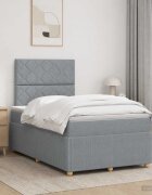vidaXL Континентално легло с матрак Светлосиво 120 x 190 cm Текстил