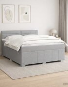 vidaXL Континентално легло с матрак Светлосиво 140 x 190 cm Текстил