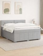 vidaXL Континентално легло с матрак Светлосиво 140 x 190 cm Текстил