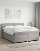 vidaXL Континентално легло с матрак Светлосиво 140 x 190 cm Текстил
