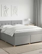 vidaXL Континентално легло с матрак Светлосиво 140 x 190 cm Текстил
