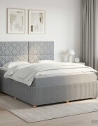 vidaXL Континентално легло с матрак Светлосиво 160 x 200 cm Текстил