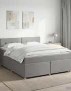 vidaXL Континентално легло с матрак Светлосиво 180 x 200 cm Текстил