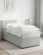 vidaXL Континентално легло с матрак Светлосиво 90 x 190 cm Кадифе