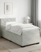 vidaXL Континентално легло с матрак Светлосиво 90 x 190 cm Кадифе