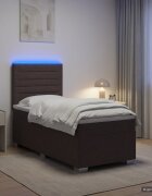 vidaXL Континентално легло с матрак Тъмен кафяв 100 x 200 cm Текстил