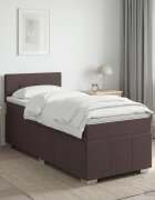 vidaXL Континентално легло с матрак Тъмен кафяв 100 x 200 cm Текстил