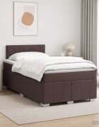 vidaXL Континентално легло с матрак Тъмен кафяв 120 x 190 cm Текстил
