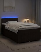 vidaXL Континентално легло с матрак Тъмен кафяв 120 x 190 cm Текстил