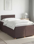 vidaXL Континентално легло с матрак Тъмен кафяв 120 x 190 cm Текстил