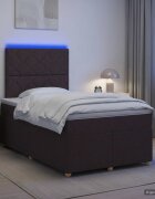 vidaXL Континентално легло с матрак Тъмен кафяв 120 x 190 cm Текстил
