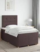 vidaXL Континентално легло с матрак Тъмен кафяв 120 x 190 cm Текстил