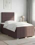 vidaXL Континентално легло с матрак Тъмен кафяв 120 x 190 cm Текстил