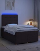 vidaXL Континентално легло с матрак Тъмен кафяв 120 x 190 cm Текстил