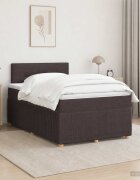 vidaXL Континентално легло с матрак Тъмен кафяв 120 x 190 cm Текстил