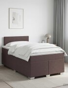 vidaXL Континентално легло с матрак Тъмен кафяв 120 x 200 cm Текстил