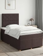 vidaXL Континентално легло с матрак Тъмен кафяв 120 x 200 cm Текстил