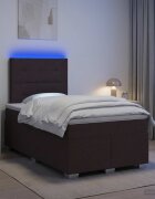 vidaXL Континентално легло с матрак Тъмен кафяв 120 x 200 cm Текстил