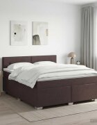 vidaXL Континентално легло с матрак Тъмен кафяв 140 x 190 cm Текстил