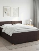 vidaXL Континентално легло с матрак Тъмен кафяв 140 x 190 cm Текстил