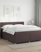 vidaXL Континентално легло с матрак Тъмен кафяв 140 x 200 cm Текстил