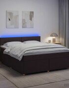 vidaXL Континентално легло с матрак Тъмен кафяв 140 x 200 cm Текстил