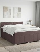 vidaXL Континентално легло с матрак Тъмен кафяв 160 x 200 cm Текстил