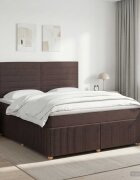 vidaXL Континентално легло с матрак Тъмен кафяв 160 x 200 cm Текстил