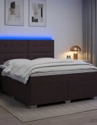 vidaXL Континентално легло с матрак Тъмен кафяв 160 x 200 cm Текстил