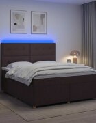 vidaXL Континентално легло с матрак Тъмен кафяв 160 x 200 cm Текстил