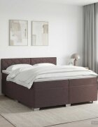 vidaXL Континентално легло с матрак Тъмен кафяв 200 x 200 cm Текстил