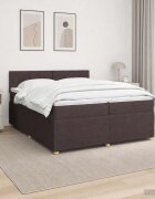 vidaXL Континентално легло с матрак Тъмен кафяв 200 x 200 cm Текстил