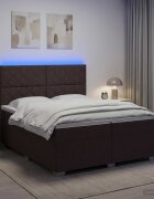 vidaXL Континентално легло с матрак Тъмен кафяв 200 x 200 cm Текстил