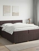 vidaXL Континентално легло с матрак Тъмен кафяв 200 x 200 cm Текстил
