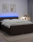 vidaXL Континентално легло с матрак Тъмен кафяв 200 x 200 cm Текстил