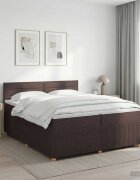 vidaXL Континентално легло с матрак Тъмен кафяв 200 x 200 cm Текстил