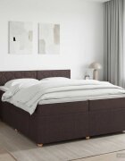 vidaXL Континентално легло с матрак Тъмен кафяв 200 x 200 cm Текстил
