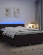vidaXL Континентално легло с матрак Тъмен кафяв 200 x 200 cm Текстил