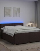 vidaXL Континентално легло с матрак Тъмен кафяв 200 x 200 cm Текстил