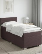 vidaXL Континентално легло с матрак Тъмен кафяв 90 x 190 cm Текстил